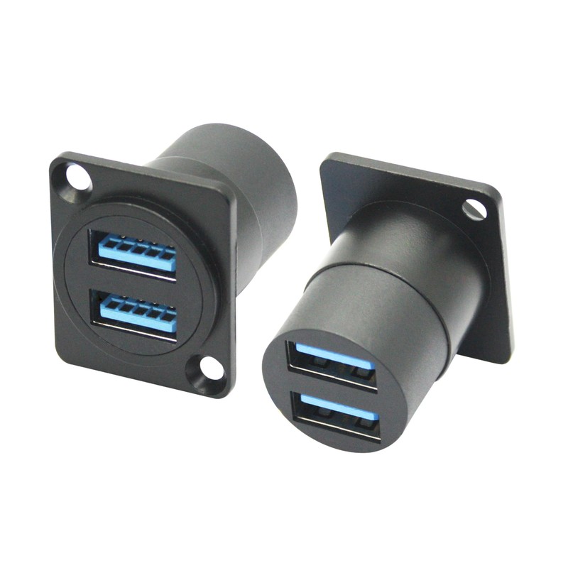 Maixbomr Dual USB 3.0 Panel Mount Connector Adapter, D-Type USB