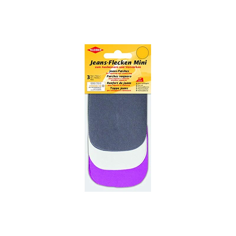 Kleiber Set of Six Mini Iron On Jeans Repair Patches