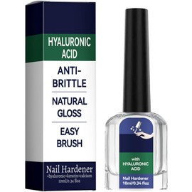 Endurecedor de uñas con ácido hialurónico - 10 ml de ácido hialurónico para uñas acero, débiles con queratina y calcio, fórmula transparente secado rápido, endurecedor acero