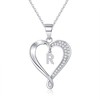 Romavan Heart Initial Necklaces for Teen Girls, S925 Sterling Silver