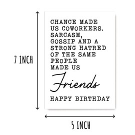 EruditeGifts Best Friend Card - Chance Made Us Coworkers Sarcasm - Gossip - Strong Hatred Funny Birthday Card Work Bestie Birthday Card