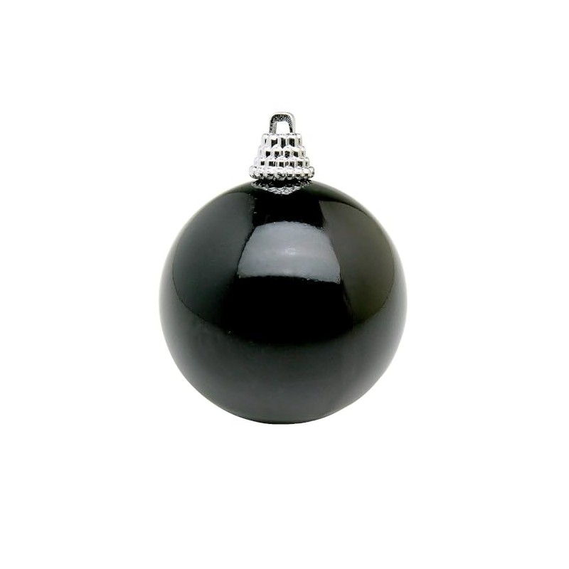 Shiny Black Plastic Christmas Baubles, Diameter 20 cm, per Piece