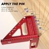 Large Carpenter Square Protractor Ruler with 3D Multi-Angle Measuring, 45/90°
