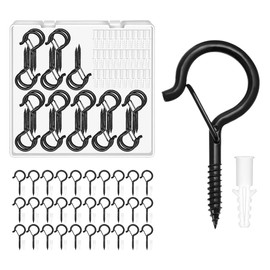 SOMCO - 30 Pack Screw Hooks with Safety Buckles - Light Hooks, Plants and Patio Lights