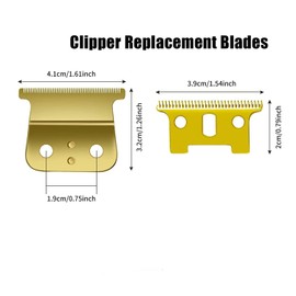 2 Pcs Replacement Blades Compatible with Andis #04710 and Andis #04521 hair Trimmer Compatible with Andis T Outliner & GTX Trimmer(Gold)