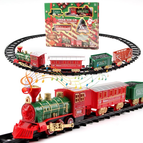 DONGQI Christmas Train Set, Electric Train Track Toy Christmas Decoration,