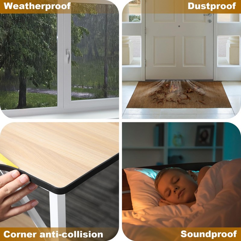 Inwee Draft Excluder for Doors, Weather Stripping Foam Tape 6mm(W)