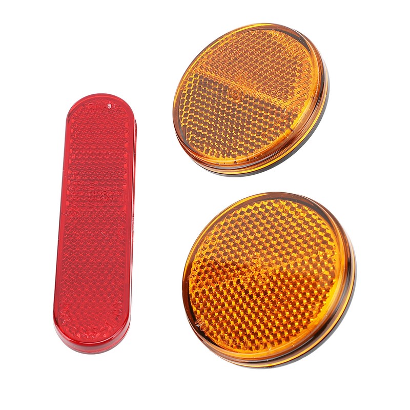 Bicycle Round Reflectors Improved Visibility Universal Fit License Plate Reflector