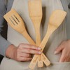 KitchenVIA Carbonized Bamboo Spatula Set - 3 Piece Bundle of