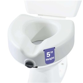 Locking Toilet Seat - Raised Toilet Seat Riser for Seniors with Adjustable Height, Contoured Seat, and a 300 lb. Weight Capacity