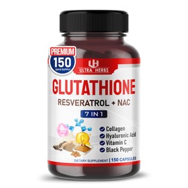 ToeahGlutathione Supplement 10,050mg Active Reduced Form, Enriched with Resveratrol, NAC, Collagen, Hyaluronic Acid, Vitamin C - Advanced Antioxidant 