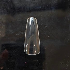 NOVO OVO L Natural Thick Coffin Nail Tips for Flat Nails, Extra Thick Long False Nails Press on, Full Cover Soft Gel Extension Fake Nail for Acrylic kit, Clear X 15 Sizes 450 pcs