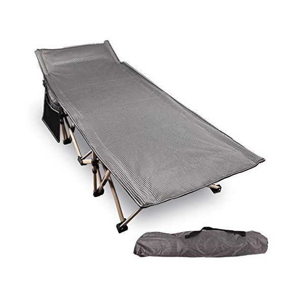 REDCAMP Oversized Camping cots for Adults Up to 500lbs, Heavy Duty Sleeping Cots 28'' Extra Wide Sleeping Cots Portable for Camp Office Use, Grey
