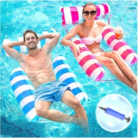 CHANCCI Pack of 2 Air Mattress Pool XL, Air Mattress Water Hammock, Inflatable Pool Toy Water Hammock, 4-in-1 Water Toy, Water Hammock for Pool, Lake, Beach, Pool