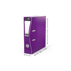 Durafile Lever Arch File, Purple File, 'Ergonomic Curved Spine' Single Folder, Glossy Heavy Duty Board Construction with Metal Mechanism, Suitable for A4 Documents, Storage File folders