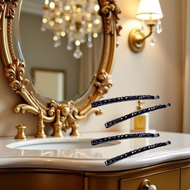 4 forcine per capelli con strass neri, forcine per capelli con strass neri, forcine per capelli da donna, fermagli decorativi per capelli in metallo, accessori decorativi, per donne