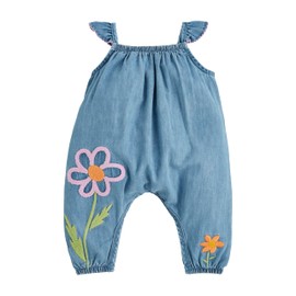 Mud Pie Children's Flower Denim Longall; 9-12M