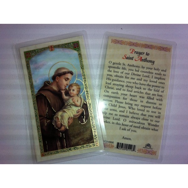 Holy Prayer Cards for The Prayer to Saint Anthony in English
