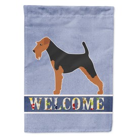 Caroline's Treasures BB5561CHF Airedale Terrier Welcome House Flag Large Porch Sleeve Pole Decorative Outside Yard Banner Artwork Wall Hanging, Polyester, House Size, Multicolor