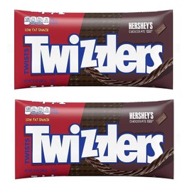 Twizzlers Chocolate Flavored Twists - Pack of 2-12 oz Bags - Low Fat Snacks - Fun to Share - Classic Treats for the Whole Family