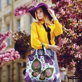 YaYbag JUMBO Size, Fashionable Reusable Shopping Bags, Reusable Grocery Bags, Reusable Produce Bags, Washable Reusable Bags, Foldable Reusable Bags, 55 lbs Heavy Duty Polyester, Harmony