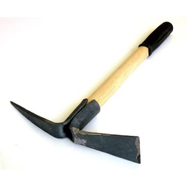 Solid Aim Tools Small Hand-Held Portable Garden Pick Mattock , Professional Pick Mattock Classic Digging Tool,Great for Cultivating and Weeding-Pickaxe with Wooden Handle ! All Forged #65 Extra Thickness Heavy Duty Steel Construction !
