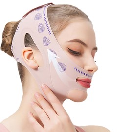 V Line Face Mask Reusable,Double Chin Reducer Lifting Strap,Breathable V Shape Slimming Bandage for Jawline and Sagging Skin,Facial Lifting Belt for Women and Men Anti-Ageing,Fan