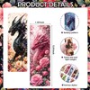 Zaamwoyy 48Pcs Floral Dragon Bookmarks, Fantasy Paper Bookmark Set with
