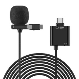 Cubilux USB C Professional ENC Active Noise Cancelling Lapel Microphone, Crystal Clear Audio for Video Recording, Streaming, Podcasting and Calls, Ambient Noise Cancellation Lavalier MIC (1.5m/5FT)