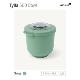 Amuse Tylla Bowl Food Storage Containers with Lid for the Fridge Storage Containers with Lid Airtight as Camping Tableware, Salad Bowl or Snack Bowl with Lid 500 ml Oat