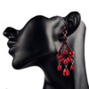 Long Art Deco Vintage Antique Retro Style Scarlet Garnet Ruby