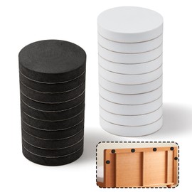 ZhouDaShu Anti Shake Headboard Stoppers for Wall, Wall Protector from Furniture, Bed Frame Noise Bumper, Anti Vibration Soundproof Pads to Prevent Hitting Wall, Round Black and White-20 pcs