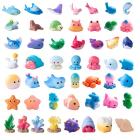 GCNWW 50pc Mini resin animals Set - Realistic Resin Ocean Animals for Aquariums, Fairy Gardens & Educational Play, Garden Decor