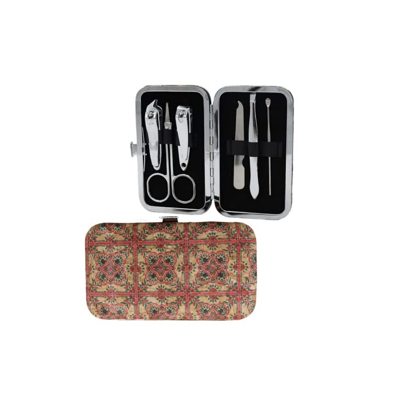 Cork Manicure Pedicure Set 6 Pieces Nail Scissors Cuticle Tools