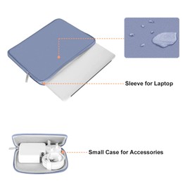 MOSISO Funda Protectora Compatible con MacBook Air 13 M3 A3113 M2 A2681 M1 A2337 A2179 A1932 / Pro 13 M2 M1 A2338 A2251 A2289 A2159 A1989 A1706 A1708,Neopreno Bolsa con Pequeño Caso, Azul Cerúleo