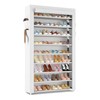 LANTEFUL Shoe Rack with Covers 10 Tier Tall Shoe Rack