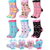 Floraltop 6 Pairs Funny Tennis Socks for Women Novelty Casual