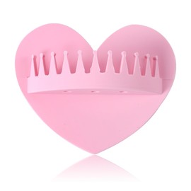 Hair Catcher Shower Wall, Heart Shape Shower Hair Grabber Collector Suction Silicone Bathtub Tool for Preventing Bathroom Clogged Drains (Pink)