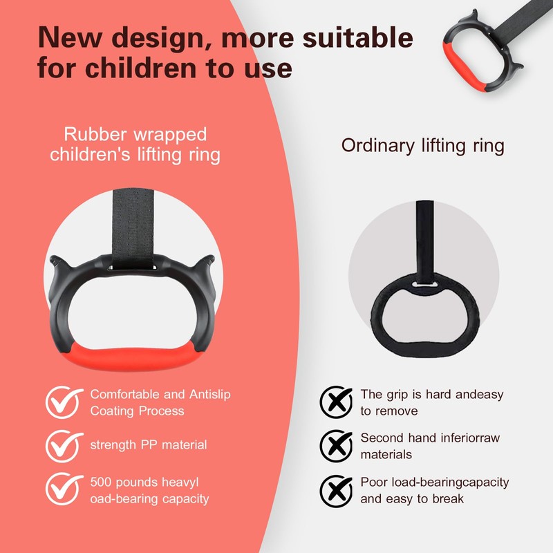 Gymnastics Rings, Children's Home Gym Equipment, Children's Adjustable Strap Strength