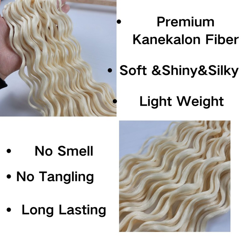 Blonde Deep Wave Crochet Hair for Boho Braiding Hair