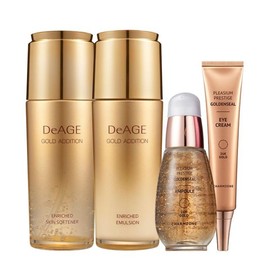 Charmzone 참존 디에이지 골드 에디션 인리치드 스킨+로션+골든실 앰플+골든실 아이... Charmzone D.Age Gold Edition Enriched Skin + Lotion + Golden Thread Ampoule + Golden Thread Eye...