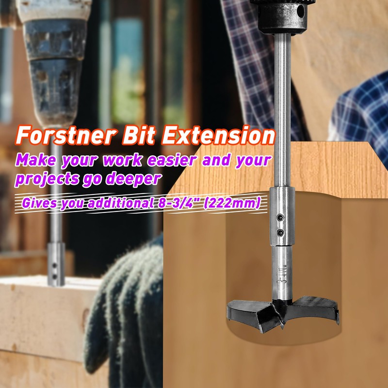 ASNOMY 10 Inch Extra Long Forstner Bit Extension for Adding