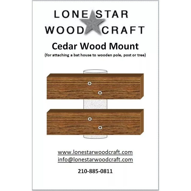 Lone Star Woodcraft 14" Bat House Mounting Bracket - cedar