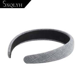 SXQLYH Headband Padded Fabric Headband - Padded Headband for Women - Beautiful Women's Headband Hair Accessories Headband Wide Padded Headband for Women Girls (Grey)