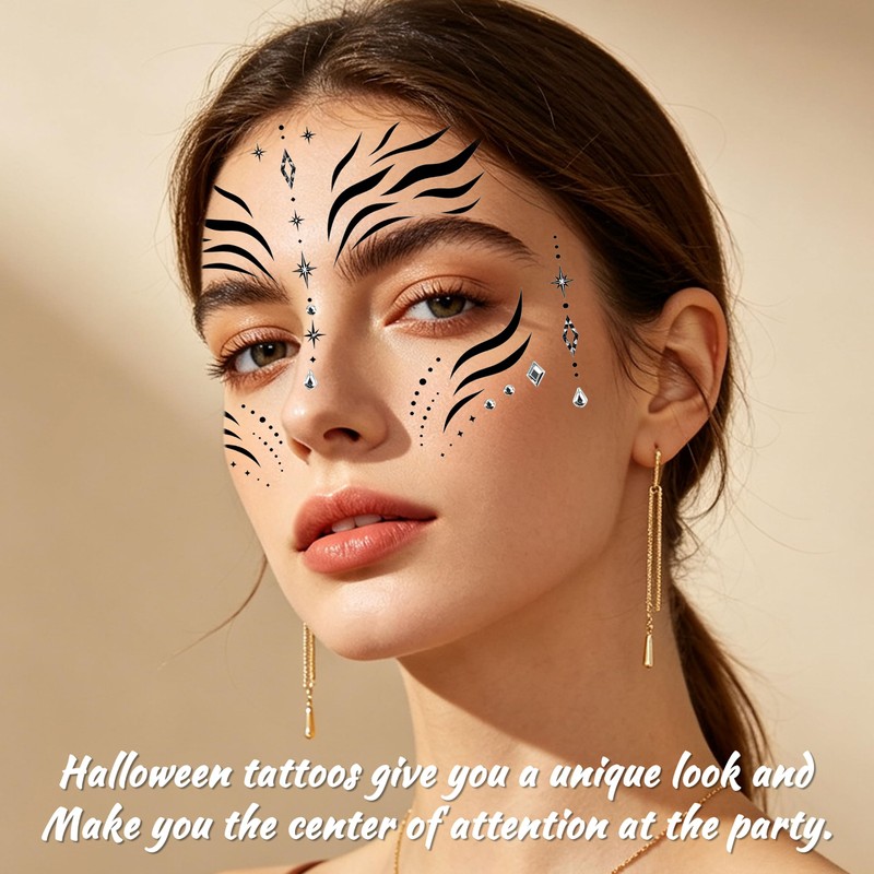 Zebra Face Tattoo, Temporary Tattoo, Zebra Costume for Halloween, Carnival