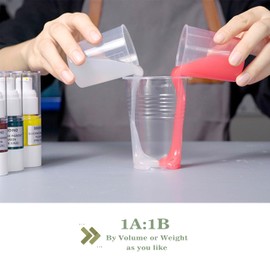 BBDINO Silicone Mold Making Kit, 15A Fast Cure Silicone for Mold Making Clear 1100g(38.8 Oz), 1A:1B Ideal for Resin/Soap/Candle/Silicon Molds Casting