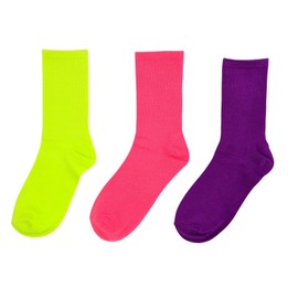 APOSITV Women's Socks, Neon Color, Fluorescent, Vivid Color, Flashy, Colorful, Plain, multicolor