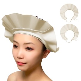 C_himawari Shampoo Hat, Bath Goods, For Babies, Adults, Children, Nursing Care, Kids (White, 2 Pieces)