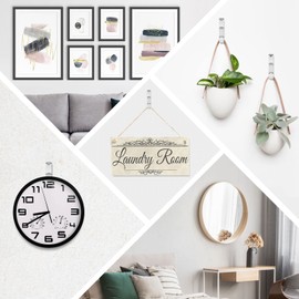 Hooks for Hanging Pictures with Nails - ROBUST 50pcs Picture Hanging Kit, Wall Hooks for Hanging Pictures for Picture Frame, Canvas, Mirror, Art (N6 Silver)