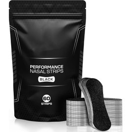60 Pcs Tiras Nasales - Nasal Strips para Alivio Instantáneo de la Congestión, Mejor Respiración y Sueño,Cintas Nasales Antironquidos para Dormir Deportivas Correr(Negro)